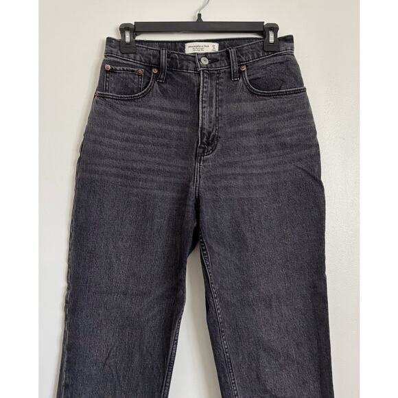 Dark Grey Abercrombie The 90s Straight Ultra High Rise Curve Love Jeans 27/4 - Picture 2 of 6